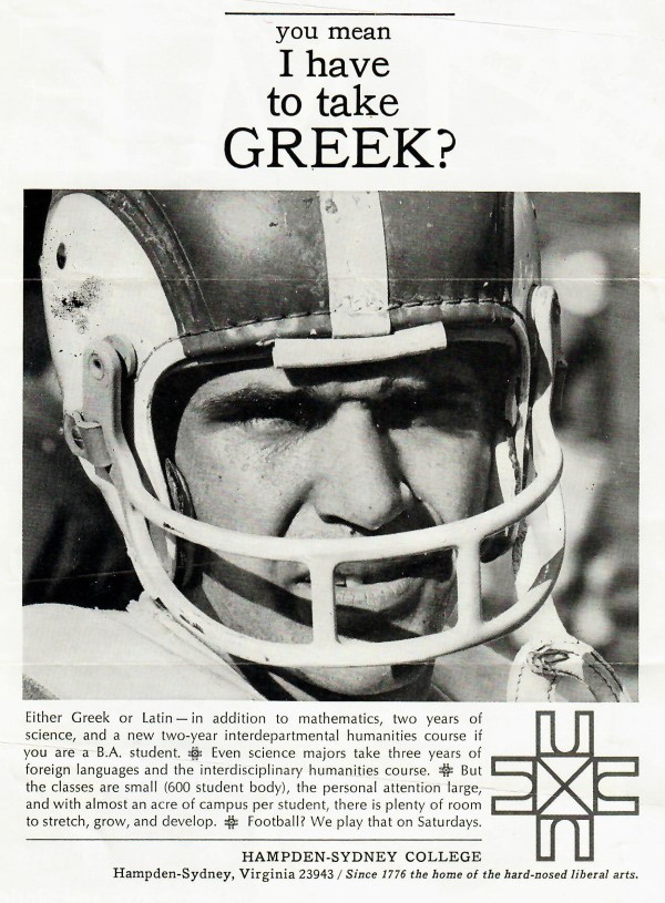 H-SC Ad in Time Magazine on May 17, 1968 - an image of a football player in a helmet