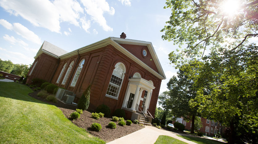 exterior front image of the renovated fine arts Brinkley Hall