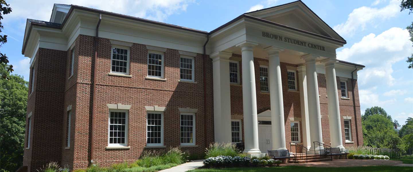 The Brown Student Center on a blue sky day