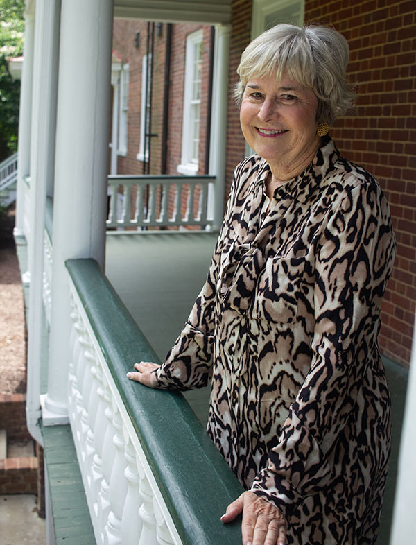 Louise Martin standing on a terrace