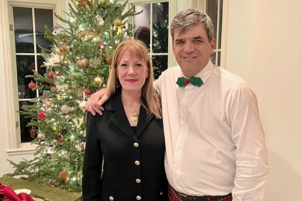Wilson Schoellkopf and his wife at Christmas