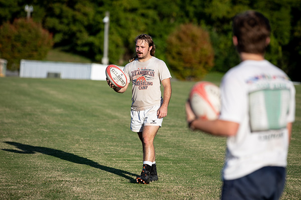Brennan Vaugh playing rugby