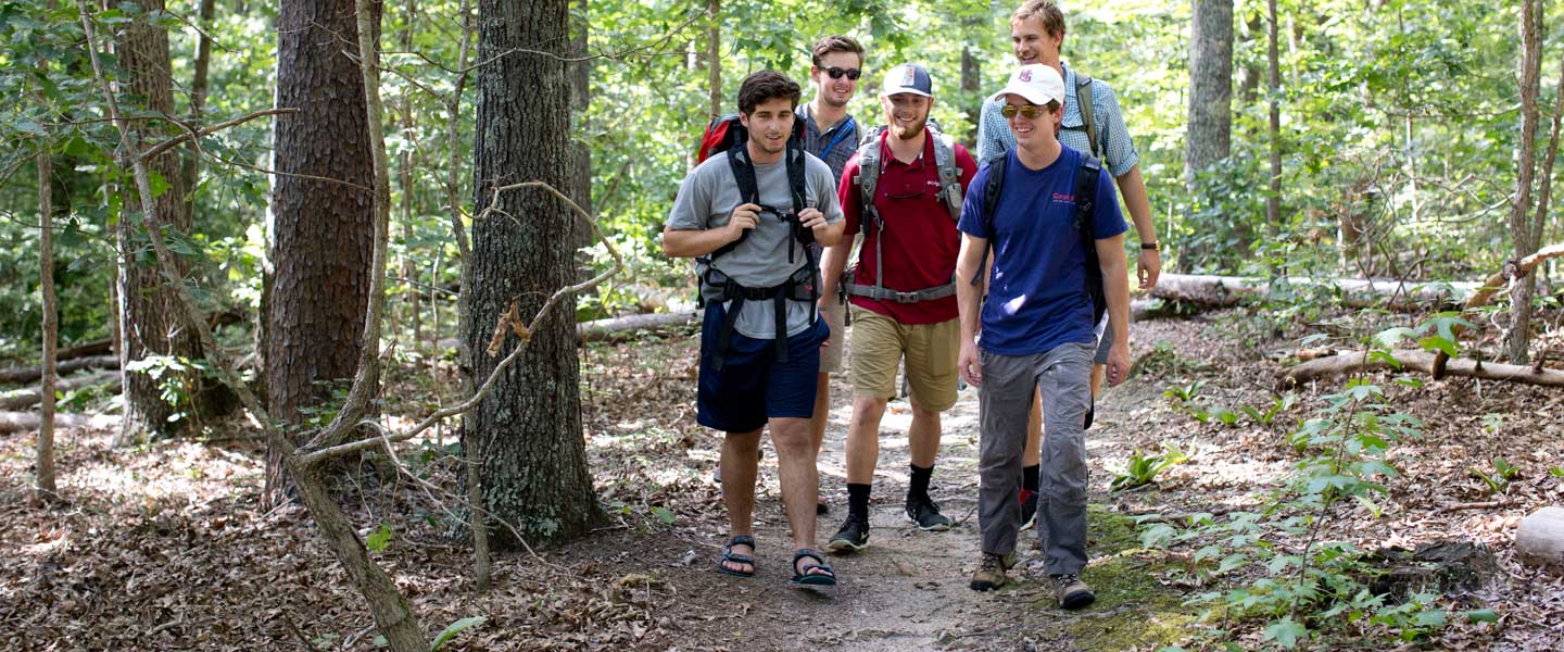 students hiking on the Wilson Trail