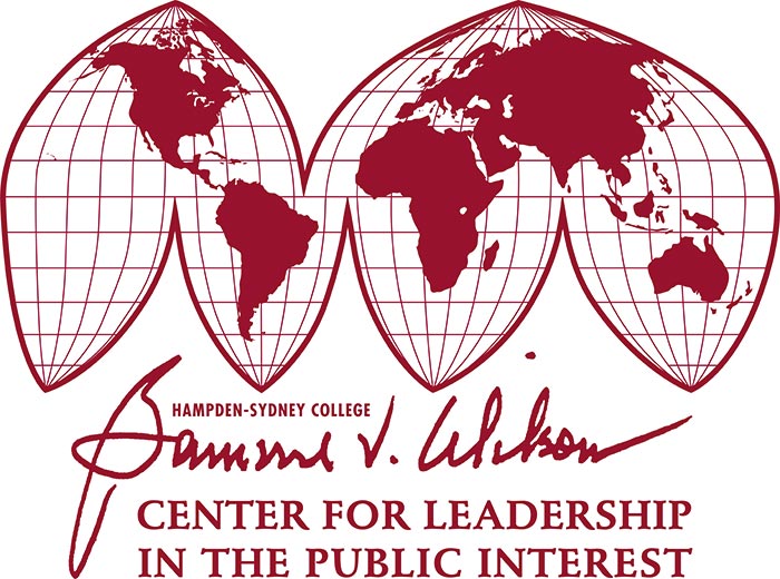the garnet Wilson Center logo - a map of the world